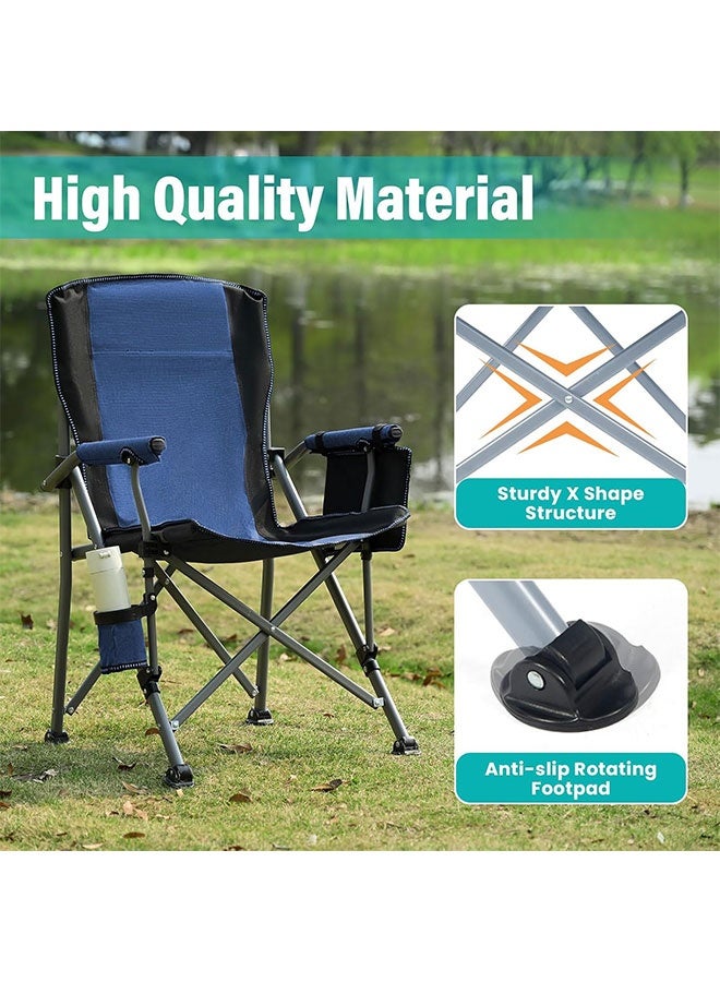 Aurlar Heavy Duty Folding Camping Chair Portable Outdoor Chair with Cup Holder and Storage Pocket, Collapsible Beach and Lawn Chair Supports Up to 150kg for Camping Fishing Hiking and Travel - Image 4